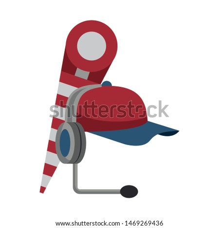 american football sport game competition equipment field objects cartoon vector illustration graphic design