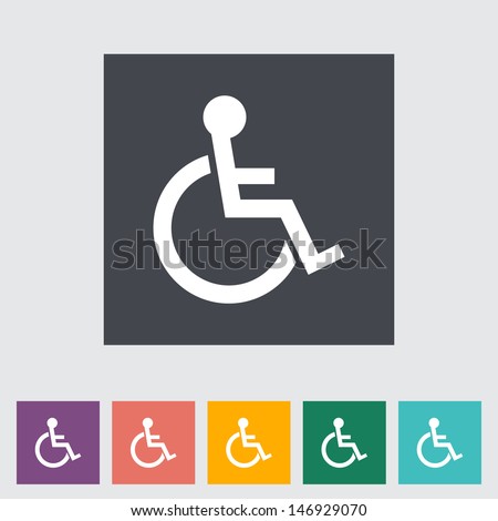 Disabled flat single icon. Vector illustration.