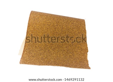 brown sandpaper isolated on white background.