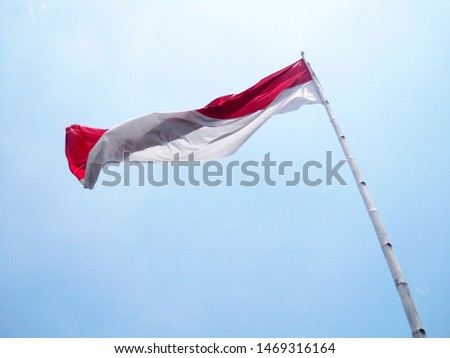  Indonesia Flag with Bamboo Pole