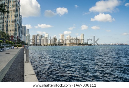 Miami, Florida, USA - May 27, 2019: Downtown of the city of Miami