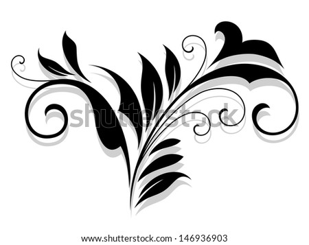 Flourish design element with shadow for design. Jpeg version also available in gallery