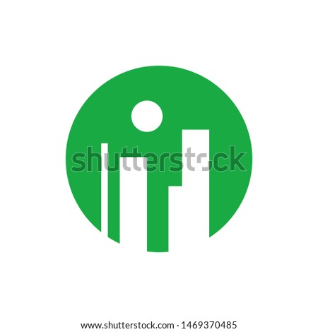 Real estate with sun logo template vector building with sunrise icon design
