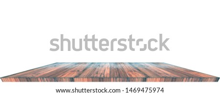 Wood countertops on a white background for product display
