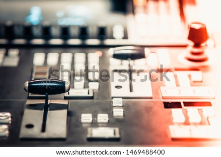 Audio and Video Editing Machine for Editing worker. Selective focus