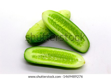 Cucumber on a white background, used for cooking, food,universal food