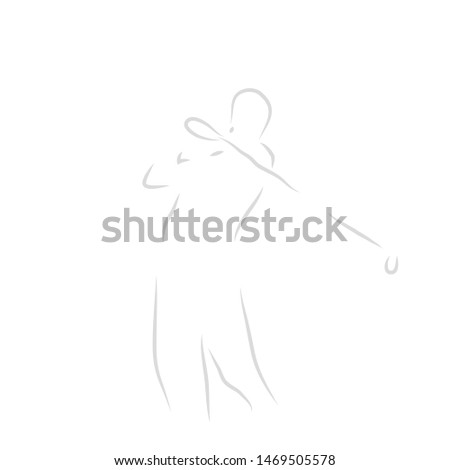 vector illustration drawing for golfer swing with a white background
