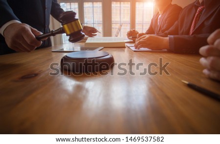 Group of business people and lawyers discussing contract papers ,Consultation between a male lawyer and businessman concept