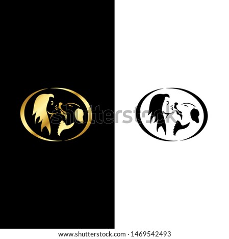 Luxury and creative logo design Dog and Cat vector template