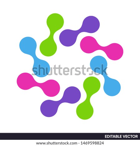 ABSTRACT MOLECULE OBJECT LOGO COLORFUL ICON VECTOR