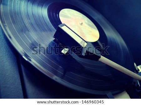 Vinyl player old-fashioned audio equipment
