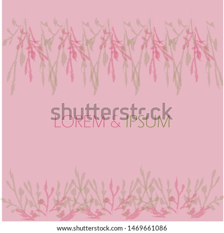 Vector abstract floral invitation background.Pink gray invitation card for wedding,birthday,party,fashion show,housewarming party,garden party,etc.Pink gray abstract flower on pink background. 