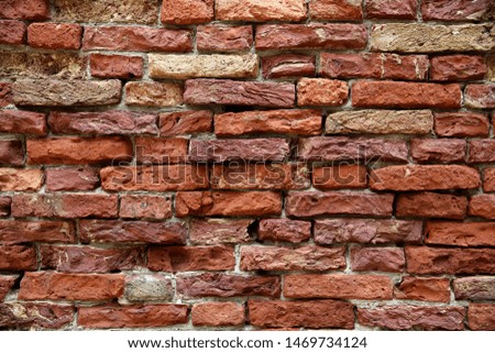 Red bricks old wall background