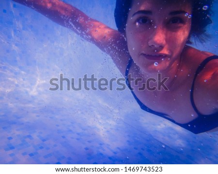 picture taken underwater on a swimming pool