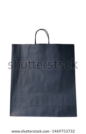 empty paper gray bag from Kraft paper, mocap, isolate, on a white background, the concept of waste-free production, ecology