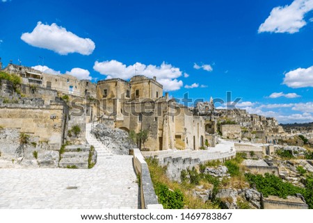View of the Sassi of Matera.Traslation-Tourist itinerary