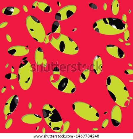 Abstract Generative Art color distributed ellipse holes background illustration