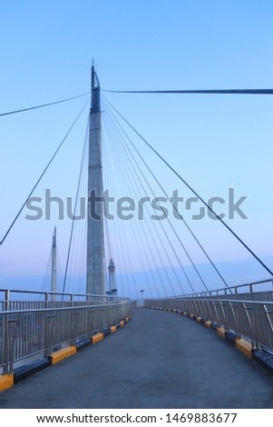 beautiful unique bridge in the morning Royalty-Free Stock Photo #1469883677