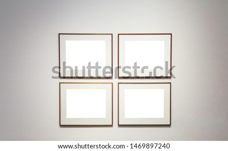Modern Art Museum Frame Wall Clipping Path Isolated White Empty Design Mock Up Template