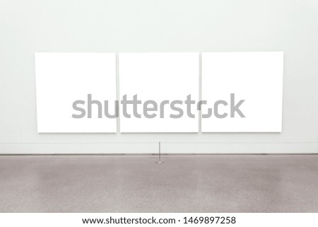 Modern Art Museum Frame Wall Clipping Path Isolated White Empty Design Mock Up Template