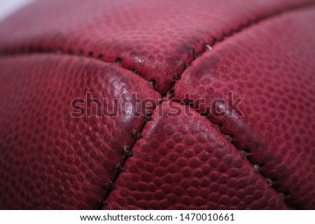 Football Stitching Closeup Showing Texture