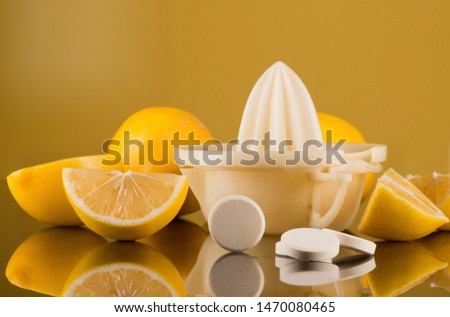 Flu prevention, Vitamin c pill and lemon