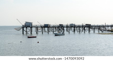 Fishing pontoons in Fouras Charente Maritime France in web banner template header