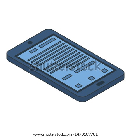 Tft smartphone icon. Isometric of tft smartphone vector icon for web design isolated on white background
