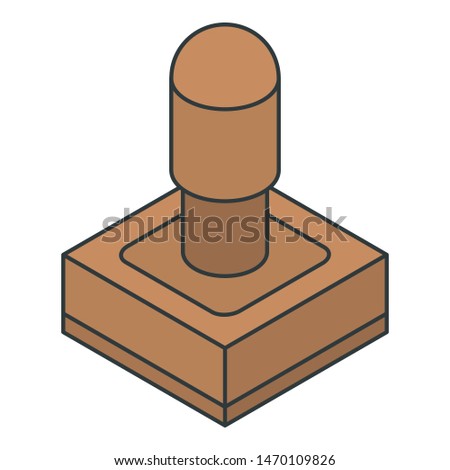 Wood stamp icon. Isometric of wood stamp vector icon for web design isolated on white background