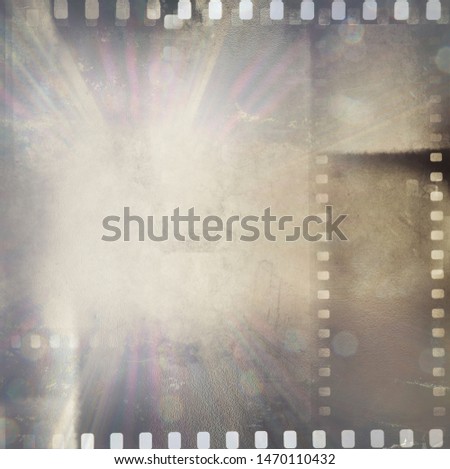 Film negative frames bright background