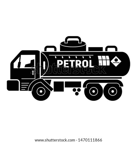 Petrol truck tank icon. Simple illustration of petrol truck tank vector icon for web design isolated on white background