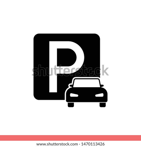 Car parking vector icon, allowed automobile symbol. Simple, flat design for web or mobile app