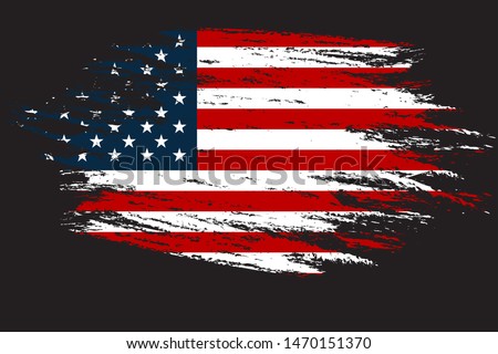 Grunge Flag of the USA. Vector illustration in with grunge texture art.