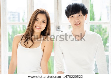 young asian couple beauty image