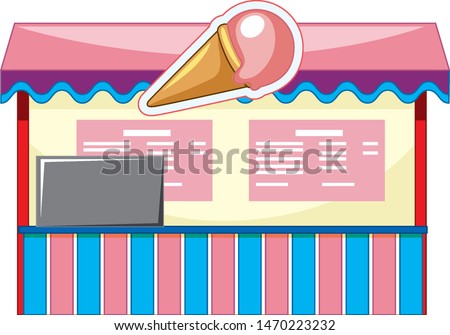 Vendor design at funfair with ice cream illustration