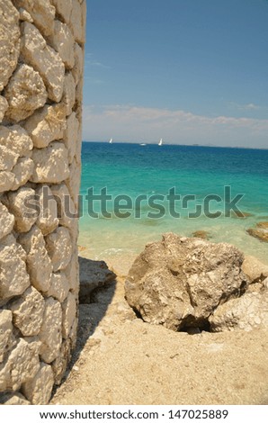 sea wall rocks castle 