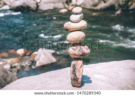 The structure of stones on each other as a symbol of stability and harmony