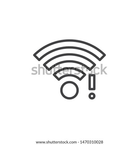 wifi signal notification line icon. linear style sign for mobile concept and web design. wireless network notice outline vector icon. Symbol, logo illustration. Vector graphics