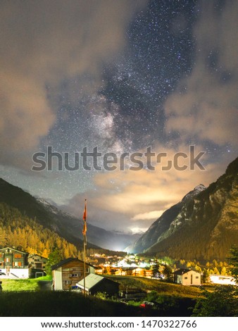 Stars in the valley in Switzerland