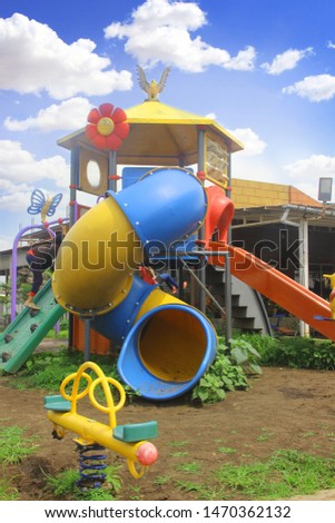 An image of a colorful children playground
