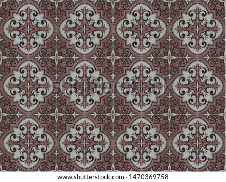 Turkish traditional ornamental tiles. Seamless pattern