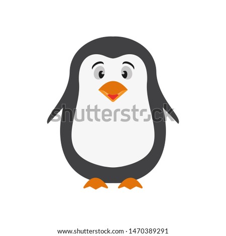 Penguin. Baby penguin. Animation. Illustration isolated on white background