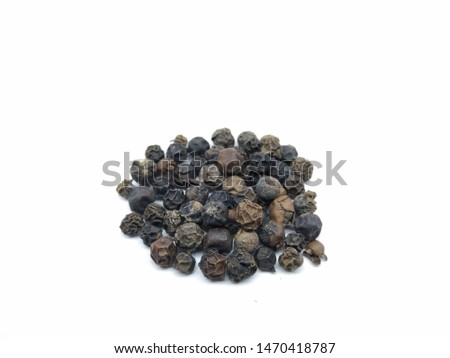 A picture of black pepper on a white background