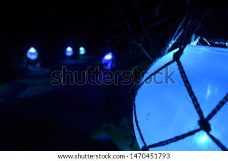 Blue Sphere Lights in the Dark