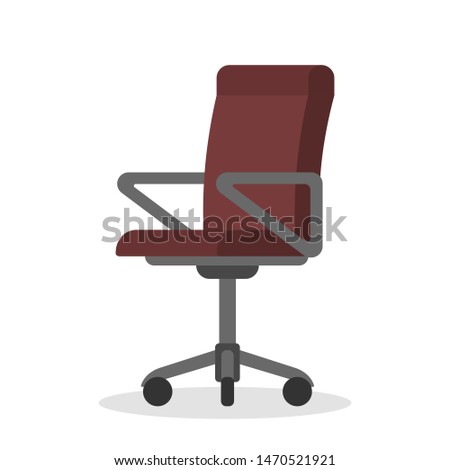 Computer office chair. Comfortable furniture, modern seat design. Element of home interior. Isolated vector illustration in cartoon style