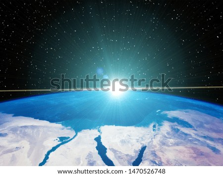 Sunrise on earth. The elements of this image furnished by NASA.
