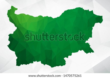 Map of Bulgaria - Green Geometric Rumpled Triangular , Polygonal Design For Your . Vector illustration eps 10