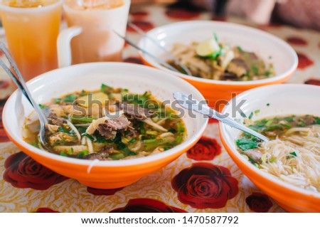 BIHUN SUP/MEE HOON SOUP on the table
