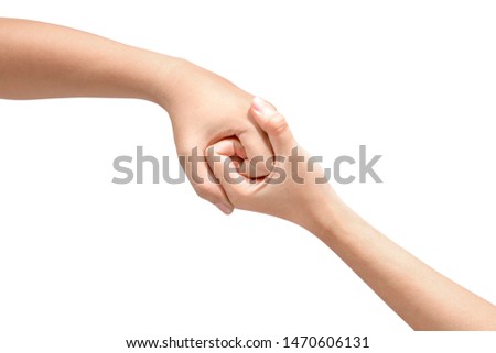 Handshake of hands of two men isolated over white background