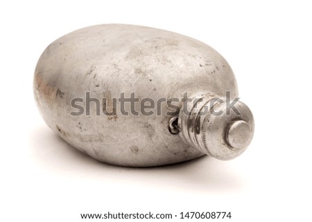 Soviet army flask on a white background.